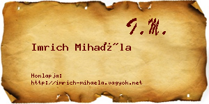 Imrich Mihaéla névjegykártya